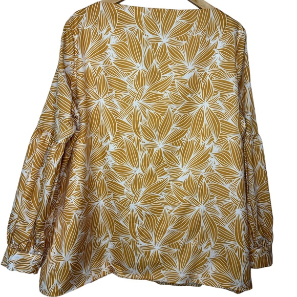 ANTHROPOLOGIE XL ByEgreis Doris Vacation Floral Long Sleeve Boxy Bateau Neck Top - Picture 6 of 12